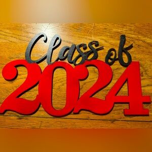 Class of 2024 wooden sign.